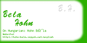 bela hohn business card